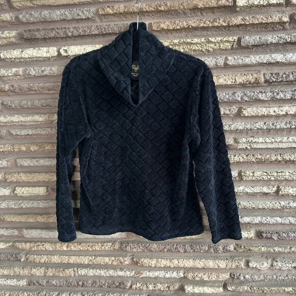 Wooly Bully Wear Black Pullover Micro Fleece Long Sleeve Sweater Size M - Picture 5 of 6